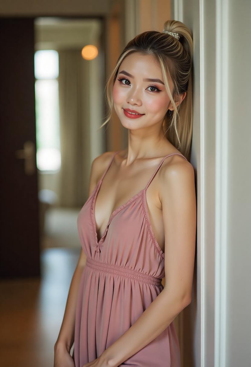 暮色中的老宅与庭院